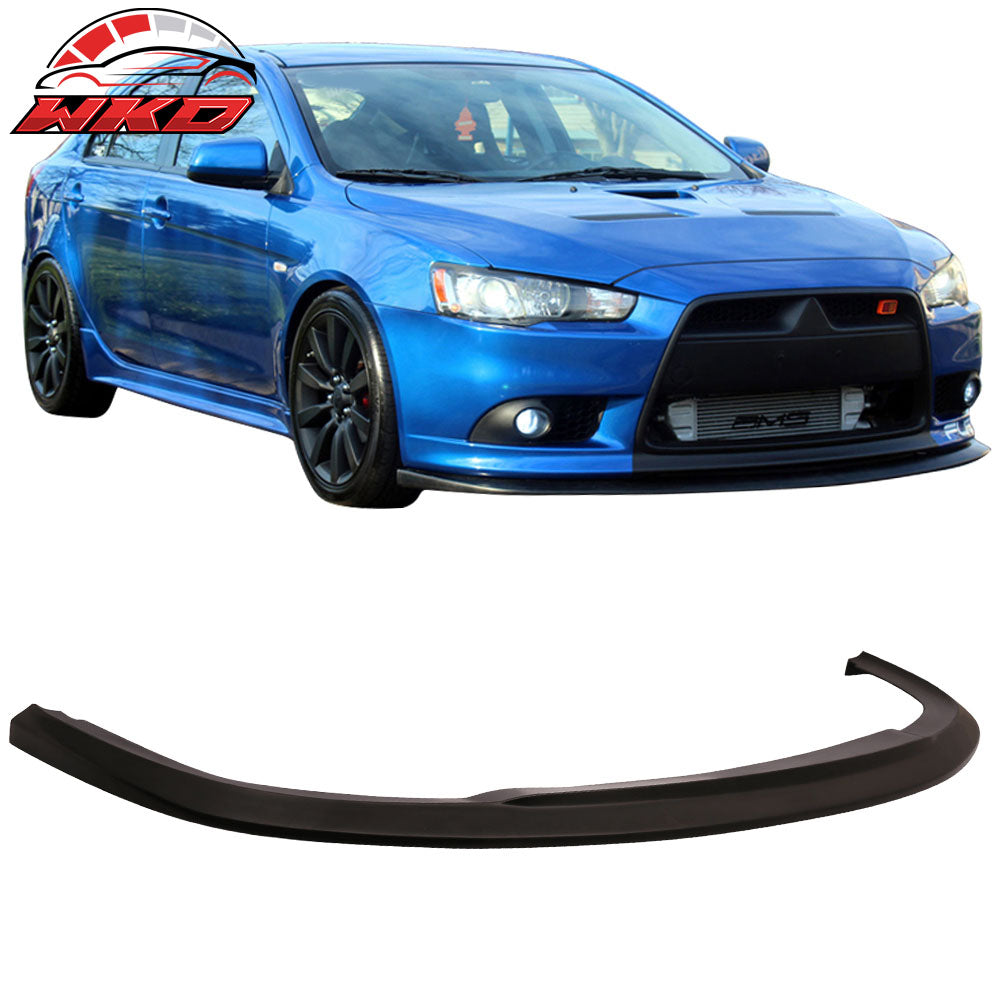 Fits 09-15 Mitsubishi 9G Lancer Ralliart Models STI Style Front Bumper Lip PU