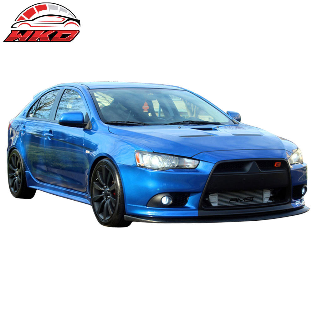 Fits 09-15 Mitsubishi 9G Lancer Ralliart Models STI Style Front Bumper Lip PU