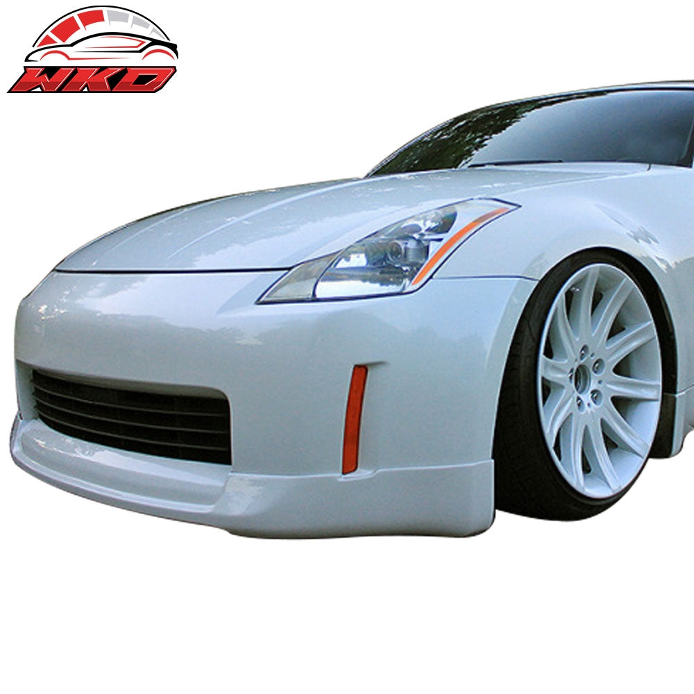 Fits 03-05 Nissan 350Z ING-S Style Front Bumper Lip Spoiler Painted #KH3 Black