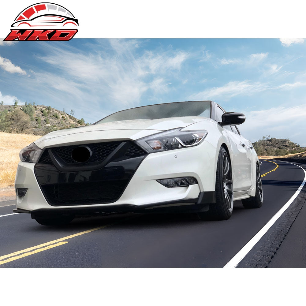 Fits 16-18 Nissan Maxima Front Bumper Lip Spoiler Splitter Unpainted PU Bodykit