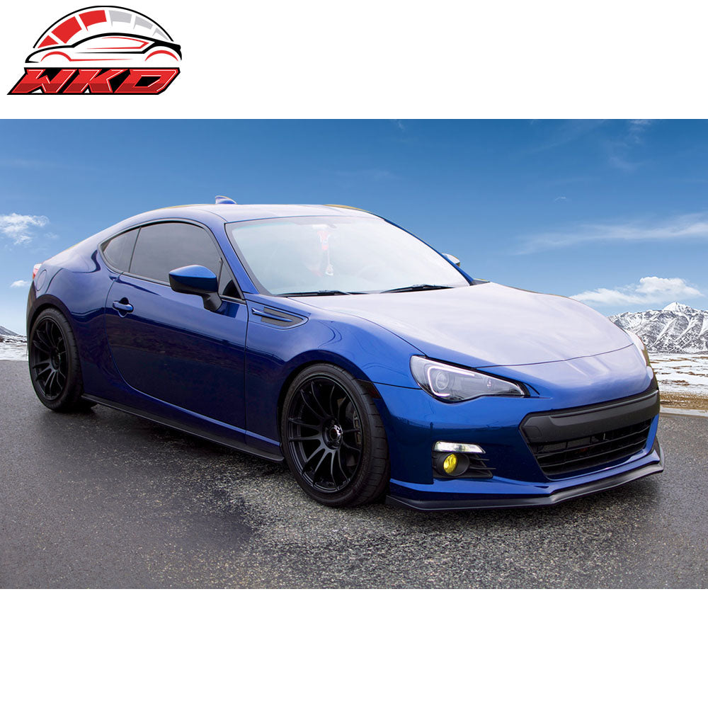 Fits 13-16 Subaru BRZ CS Style Front Bumper Lip Spoiler Kit Unpainted Black PU