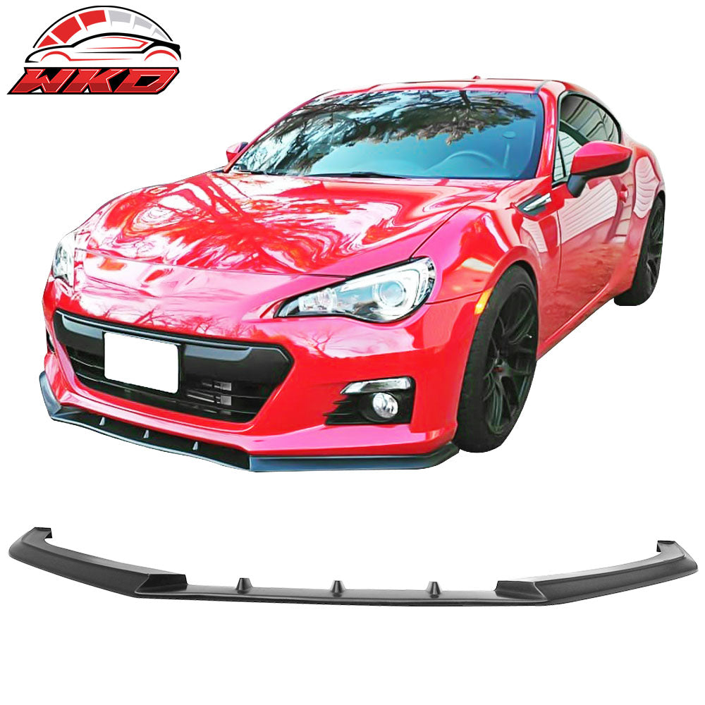 Fits 13-16 Subaru BRZ IKON V3 Style Front Bumper Lip Spoiler Unpainted Black PU