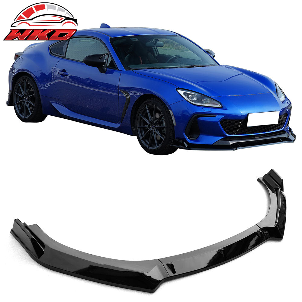 Fits 22-25 Subaru BRZ ZD8 JDM 2 Style Gloss Black Front Bumper Lip Spoiler 3PCS