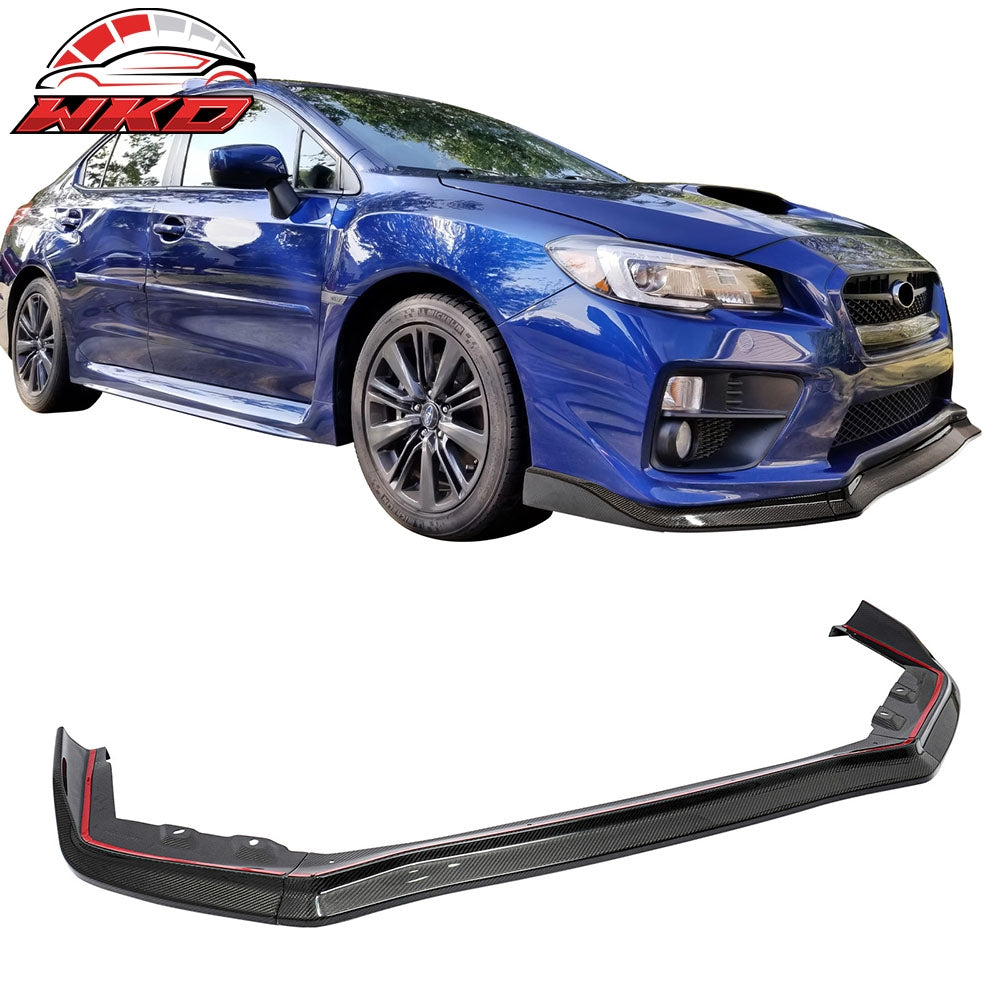 Fits 15-21 Subaru WRX STI CS Style Carbon Fiber Front Bumper Lip Spoiler 3PCS