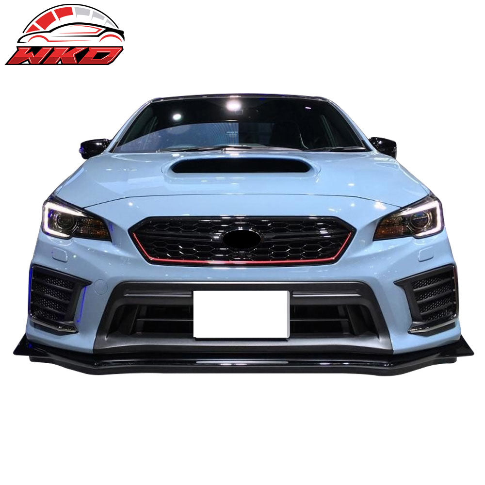 Fits 15-21 Subaru WRX STI S208 Style Front Bumper Lip Chin Spoiler PU Splitter