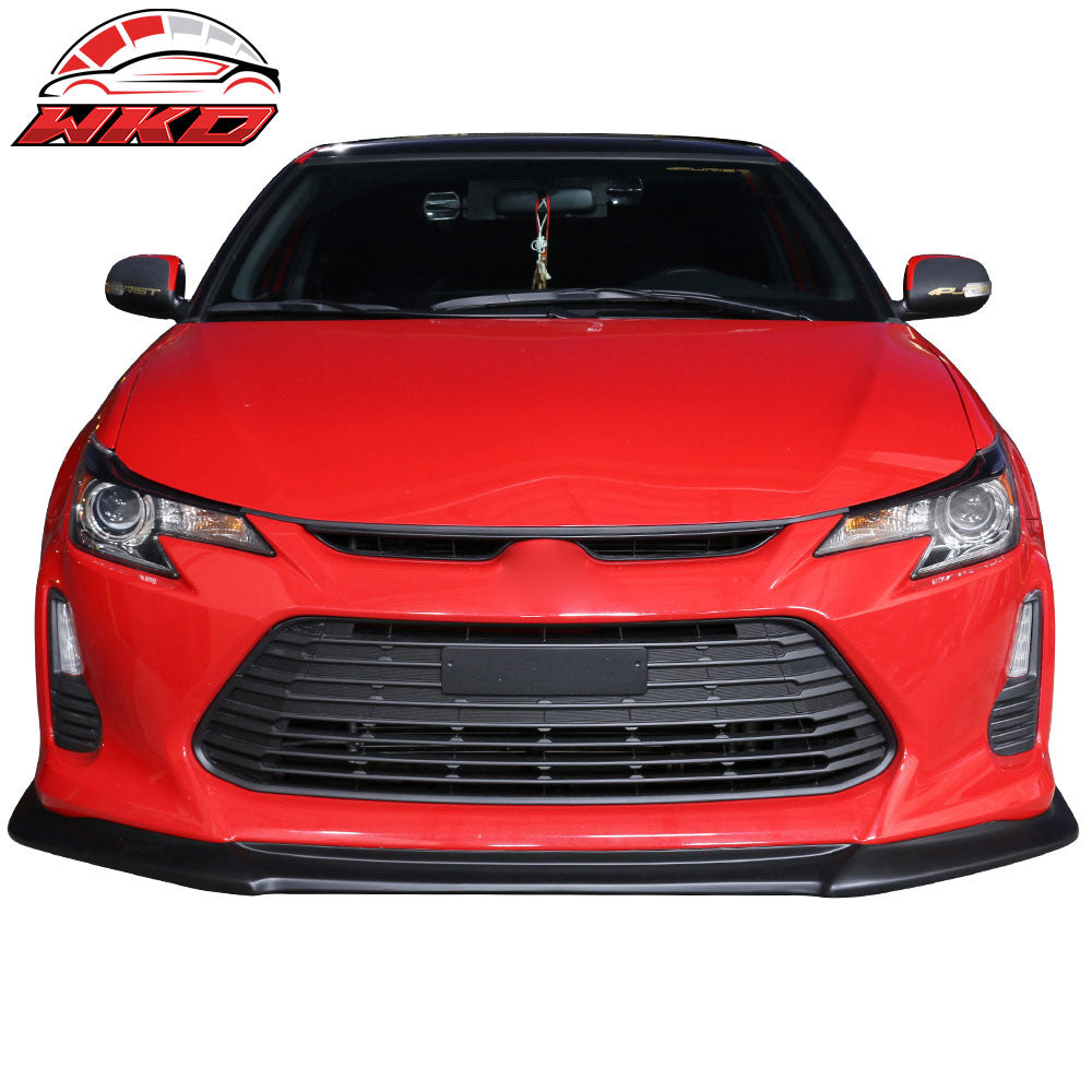 Fits 14-16 Scion tC GT Style Front Bumper Lip Chin Spoiler PU Painted #202 Black