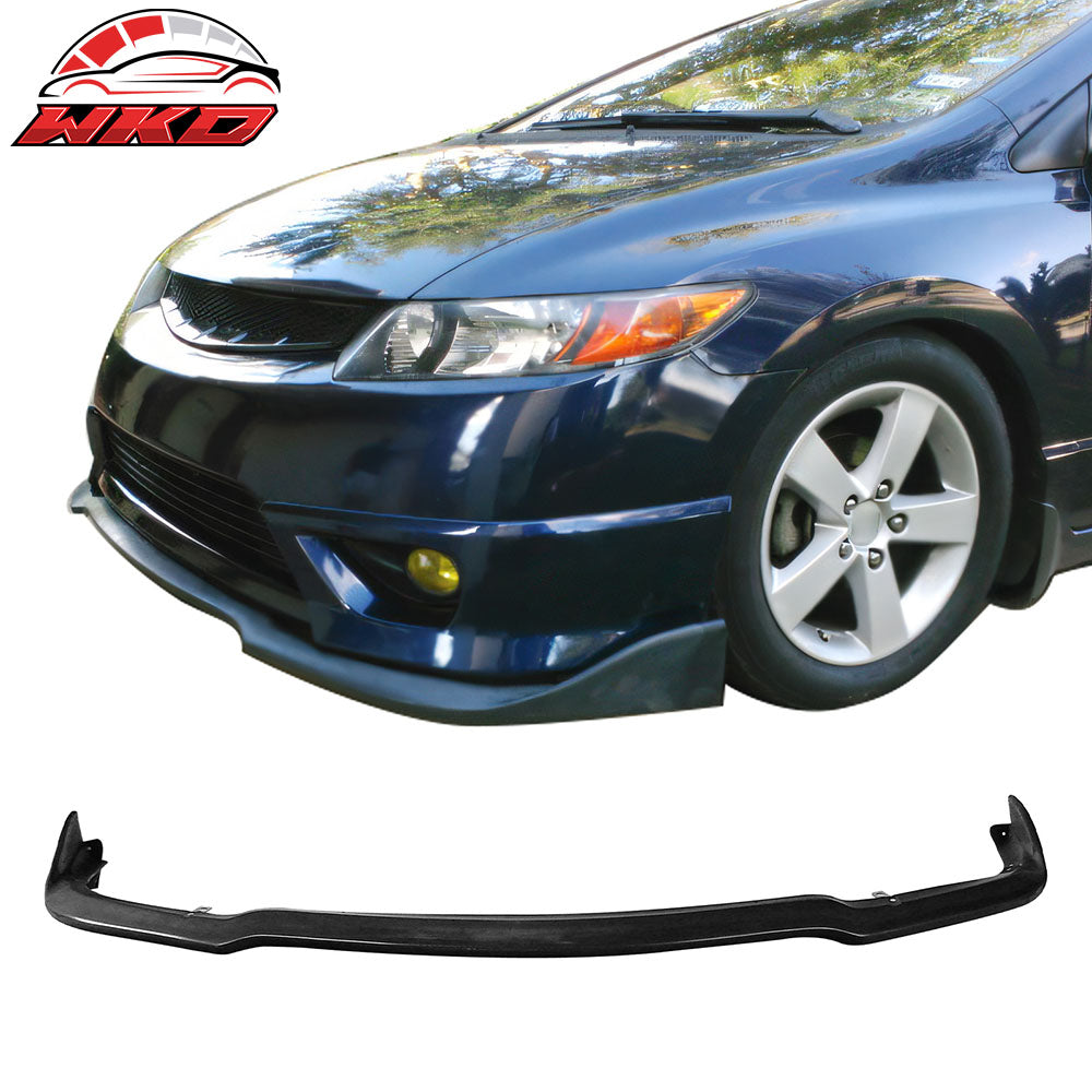Fits 06-08 Honda Civic Coupe CS Style Front Lip Bumper Lower Spoiler Guard PU