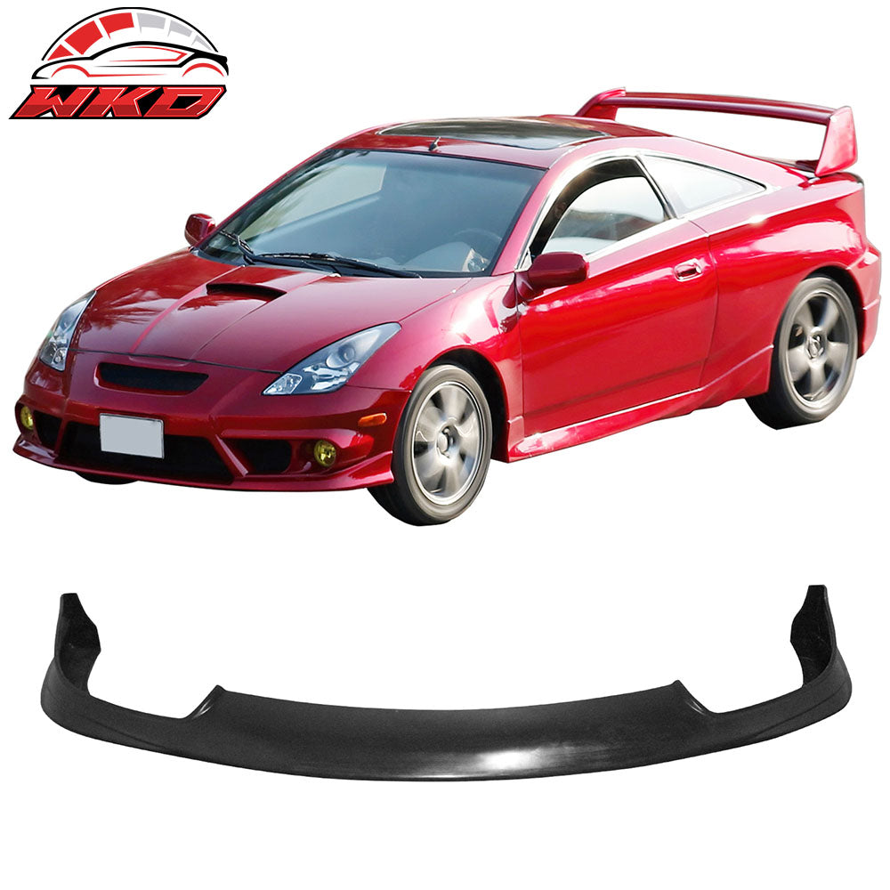 Fits 00-02 Toyota Celica JDM Style Front Bumper Lip Spoiler Unpainted Black PU