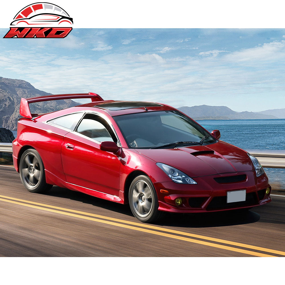 Fits 00-02 Toyota Celica JDM Style Front Bumper Lip Spoiler Unpainted Black PU