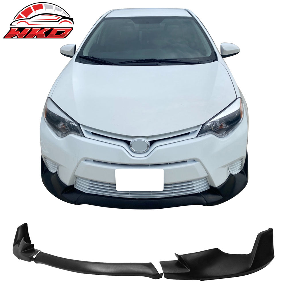 Fits 14-16 Toyota Corolla Base L LE Sport Style 3PCS Front Bumper Lip Spoiler PU