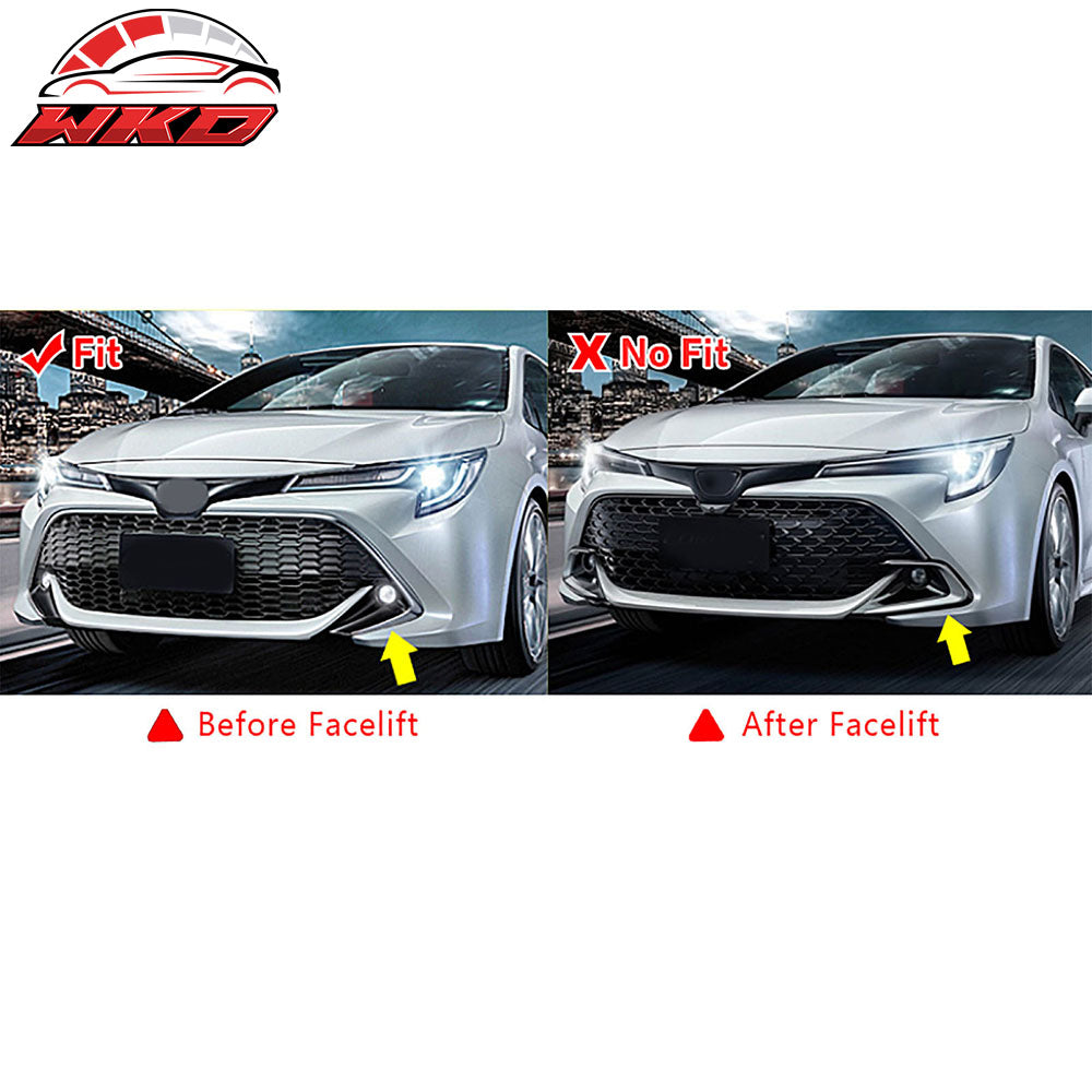 Fits 19-21 Toyota Corolla 5DR Front Bumper Lip Gloss Black ABS Spoiler Splitter
