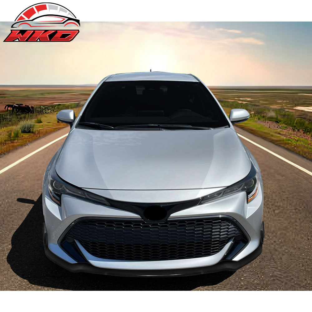 Fits 19-22 Toyota Corolla Hatchback TS Style 3PCS Front Bumper Lip Spoiler PU