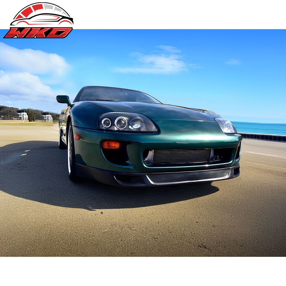 Fits 93-98 Toyota Supra V2 Style Front Bumper Lip Spoiler Splitter Unpainted PU
