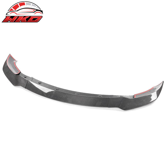 17-23 Tesla Model 3 Track Pack Gloss Black Carbon Fiber CF Front Bumper Lip | Wholesale