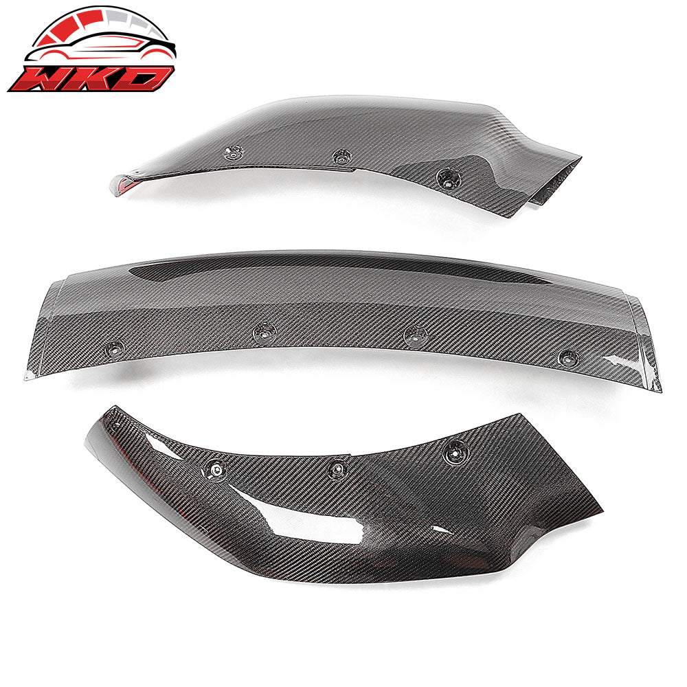 Fits 17-23 Tesla Model 3 Track Pack Gloss Black Carbon Fiber CF Front Bumper Lip