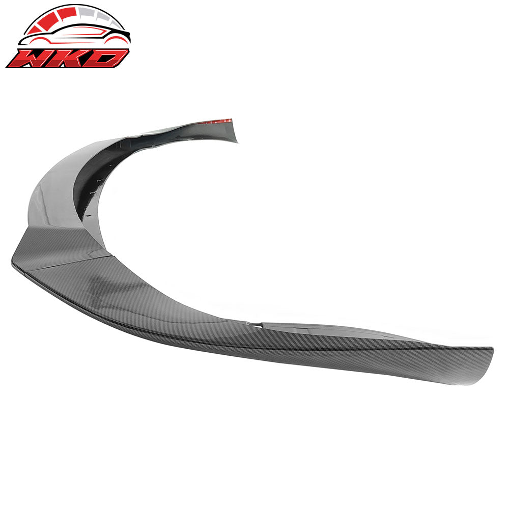 Fits 21-25 Tesla Model S Track Pack Style Front Bumper Lip Carbon Fiber Print