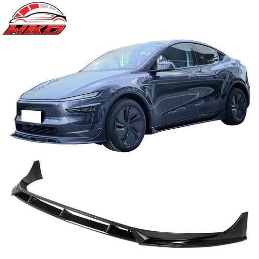 25-26 Tesla Model Y Juniper Front Bumper Lip 4PC Gloss Black Car Spoiler | Wholesale