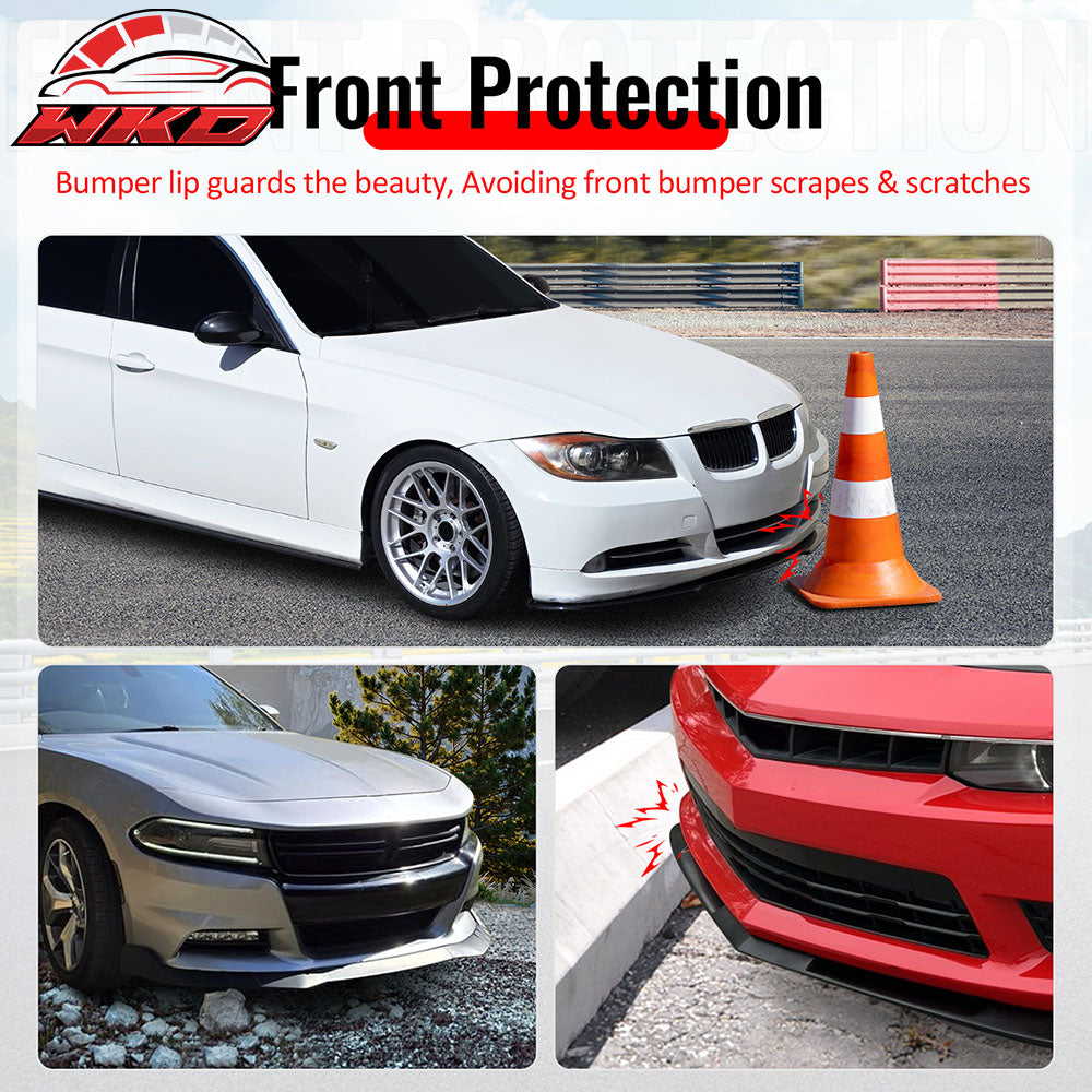 Fits 25-26 Tesla Model Y Juniper Front Bumper Lip 4PC Gloss Black Car Spoiler