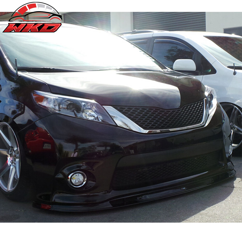 Fits 11-16 Toyota Sienna XL30 SE SK Style Front Bumper Lip - PU
