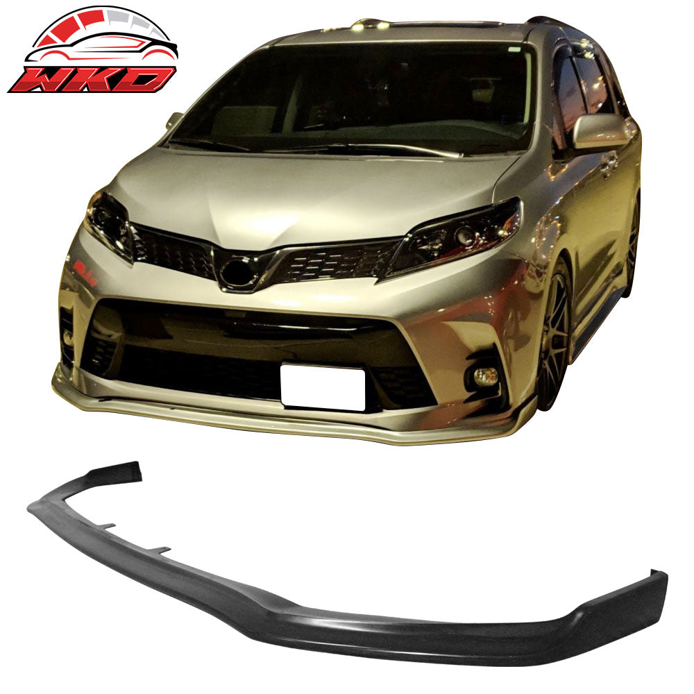 Fits 18-20 Toyota Sienna XL30 CK Style Front Bumper Lip Spoiler Unpainted PU