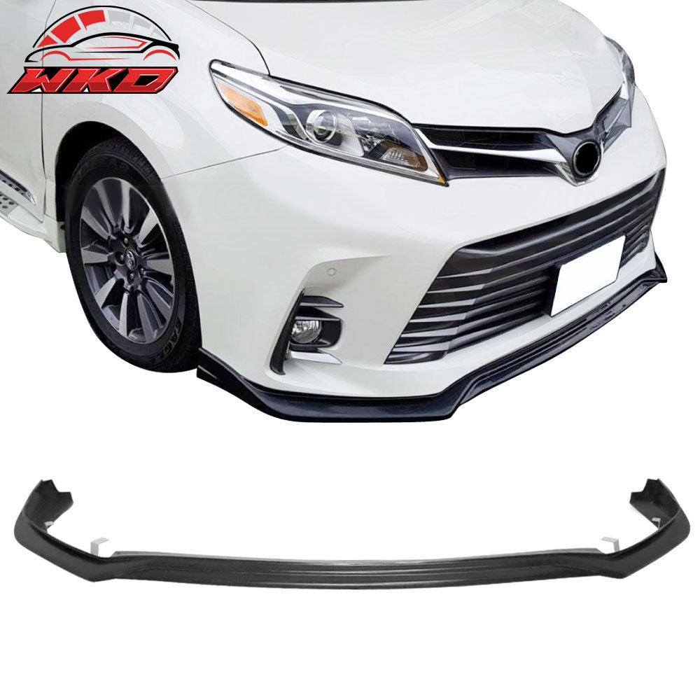 Fits 18-20 Toyota Sienna MP Style Front Bumper Lip Spoiler Splitter Unpainted PU