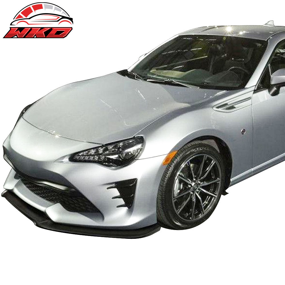 Fits 17-20 Toyota 86 GT86 FT86 IKON Style Unpainted Black Front Bumper Lip - PU