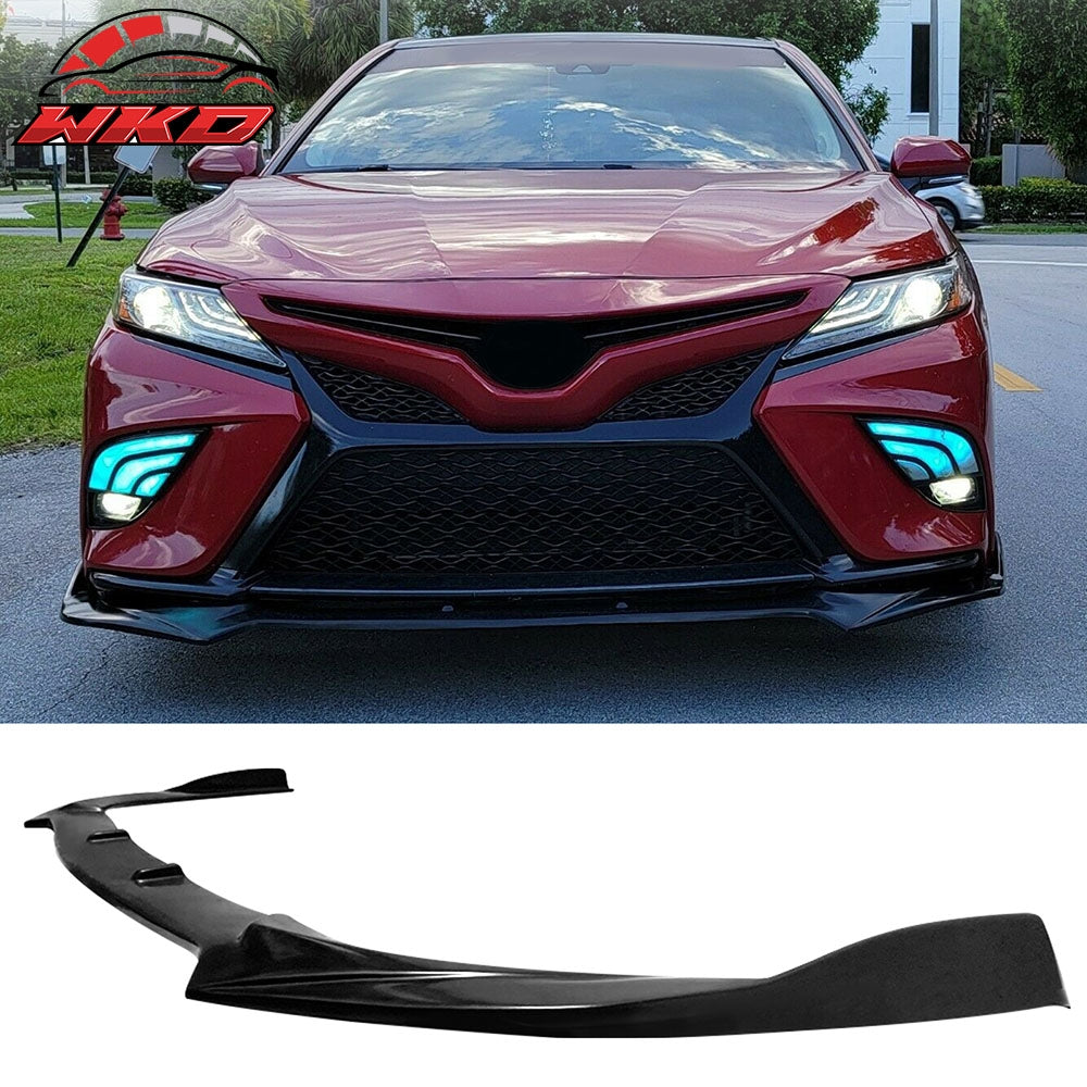Fits 18-20 Toyota Camry SE XSE GT Style PU Front Bumper Lip Spoiler Unpainted