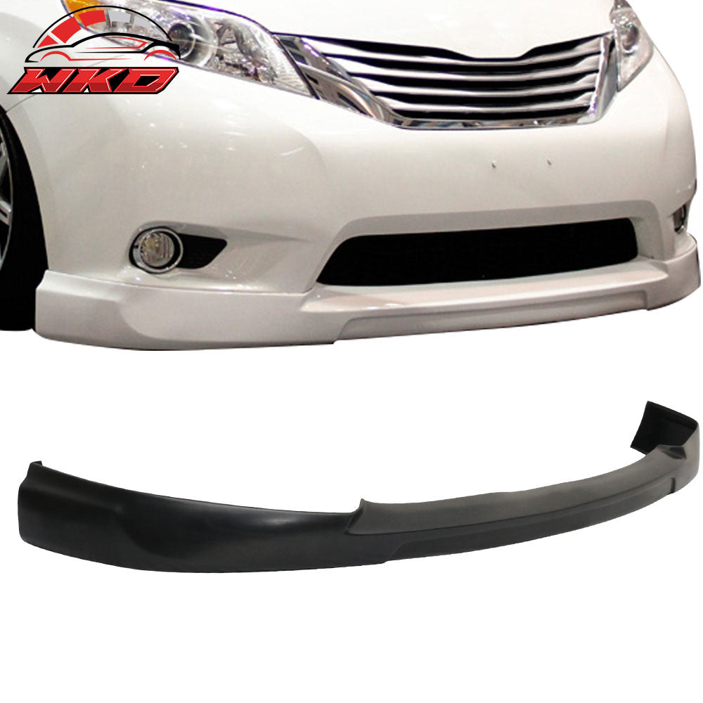 Fits 11-17 Toyota Sienna CK Style Front Bumper Lip Spoiler Splitter Unpainted PU