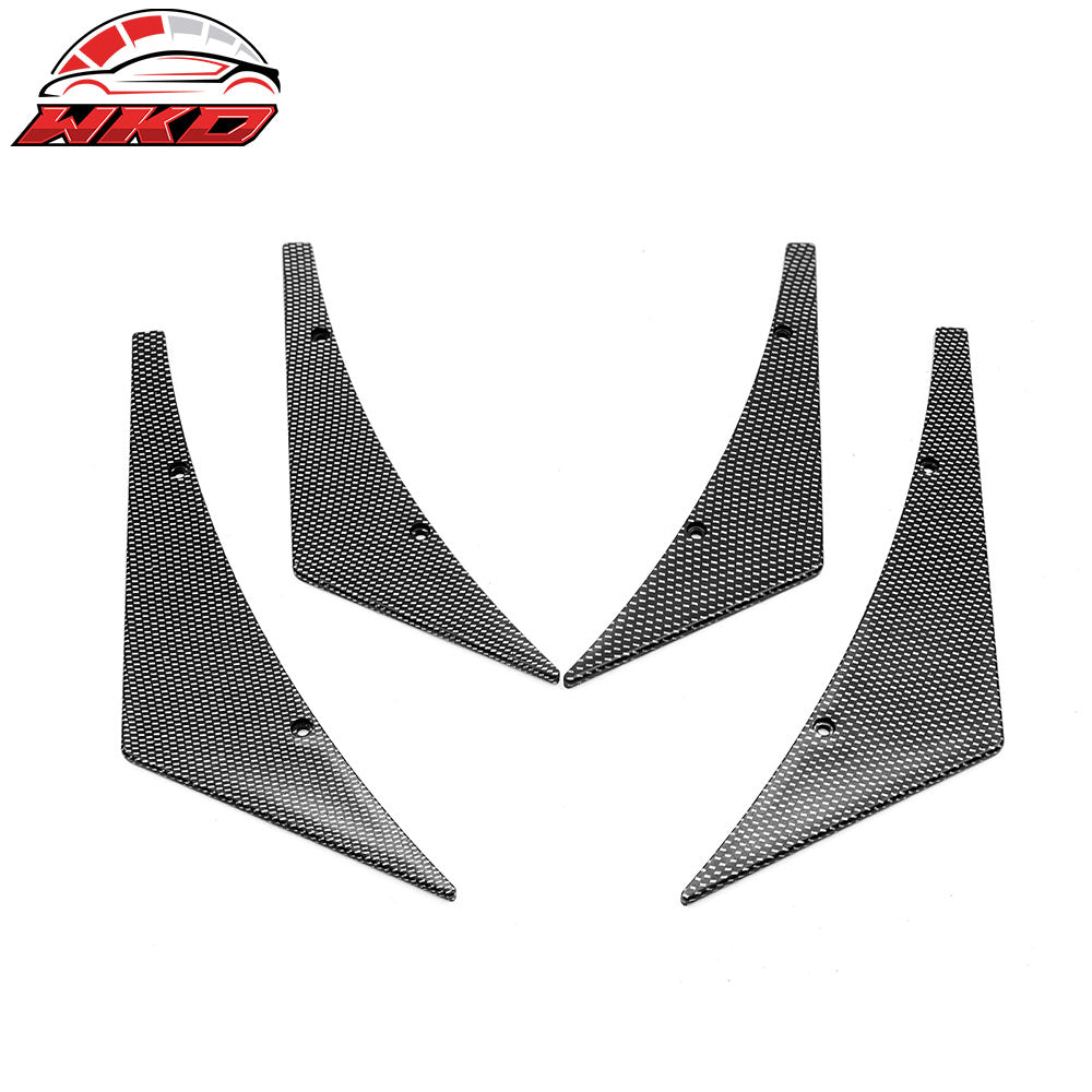 Wholesale Universal Carbon Fiber Print Front Bumper Fin Canards Splitter Spats PU 4PCS Set