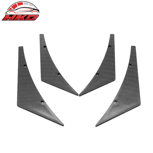 Wholesale Universal Carbon Fiber Print Front Bumper Fin Canards Splitter Spats PU 4PCS Set