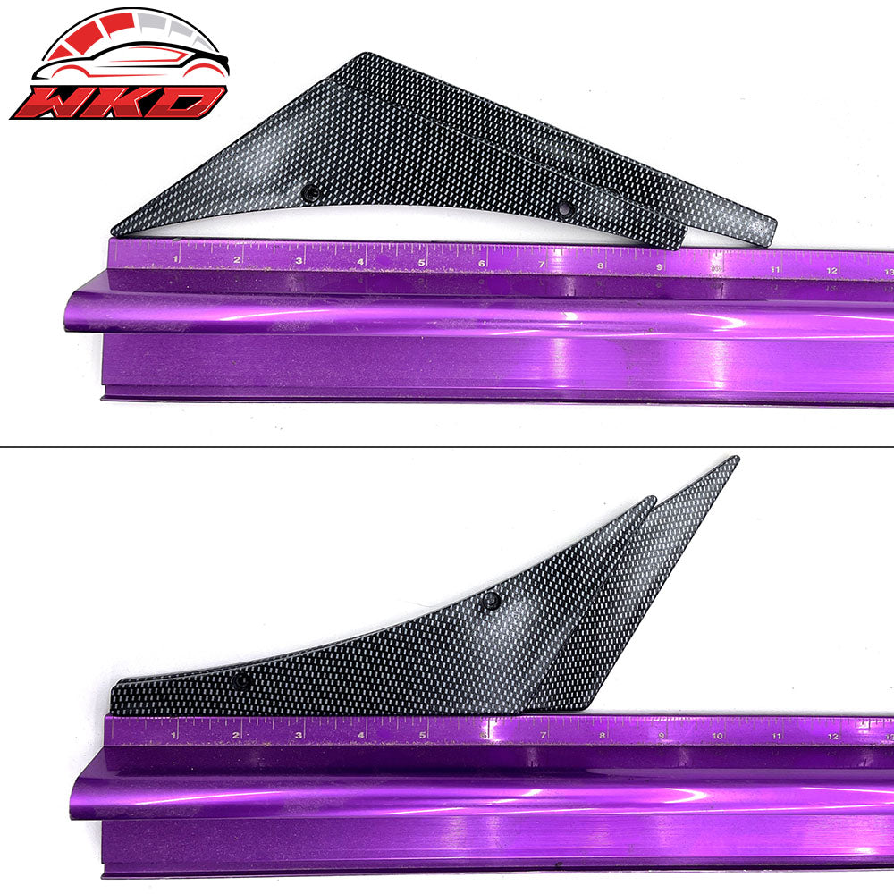Universal Carbon Fiber Print Front Bumper Fin Canards Splitter Spats PU 4PCS Set