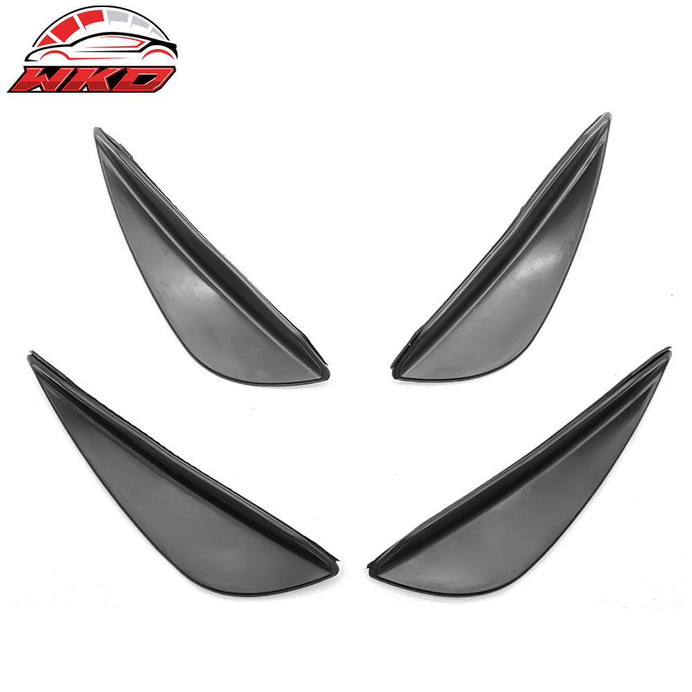 Universal Fitment Black Carbon Fiber Print Front Bumper Lip Splitter Canards Fin
