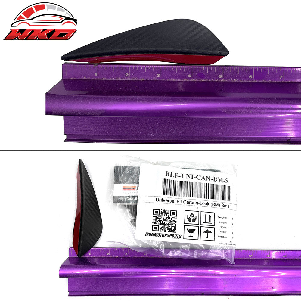 Universal Fitment Black Carbon Fiber Print Front Bumper Lip Splitter Canards Fin
