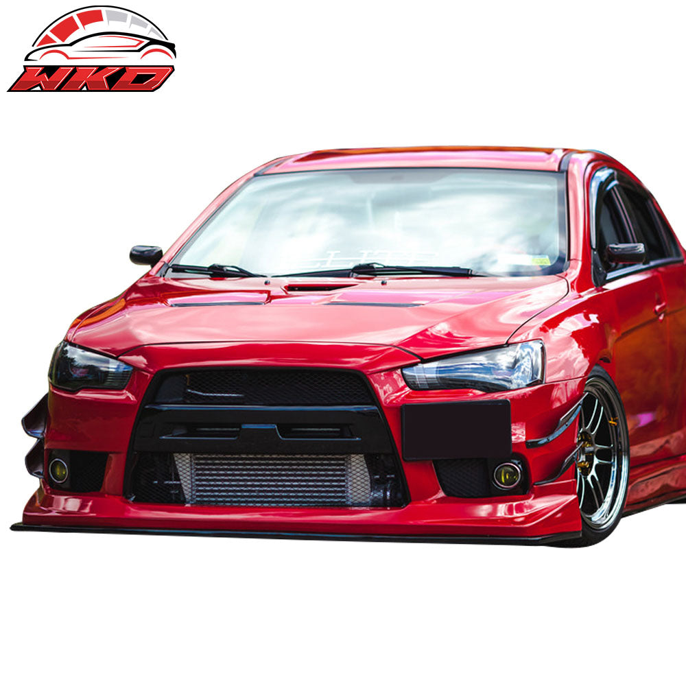 Fits 08-15 Mitsubishi Lancer EVO X 10 Front Lip Splitter For VTX Voltex Lip Only