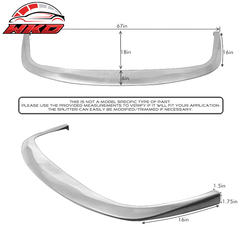 Universal CS Style Front Lower Bumper Lip Spoiler Splitter Add On Bodykit PU