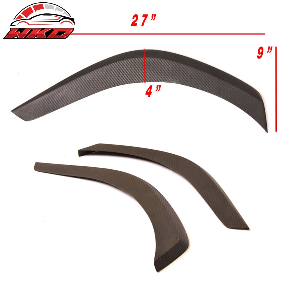 Wholesale Universal 27"x9" Carbon Fiber Print 2PC Front Rear Bumper Lip Splitters Apron PU