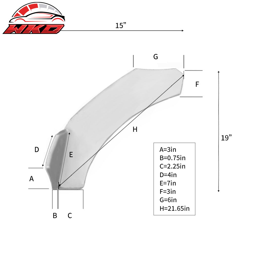 Universal Front Bumper Lip Body Protector Splitter Gloss Black 2PC