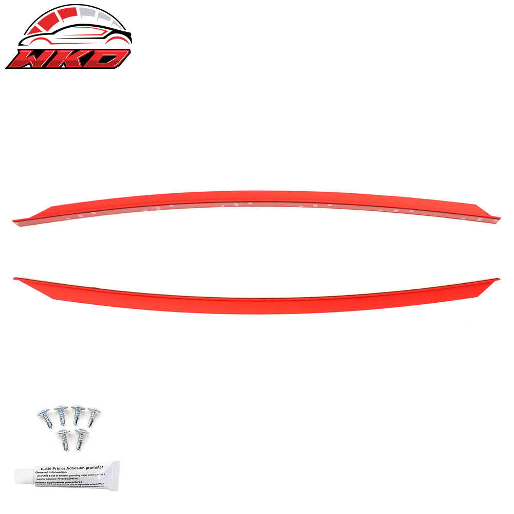 Fits 22-25 Subaru BRZ STI Style Red Front Bumper Lip Splitter Protector EPDM 2PC