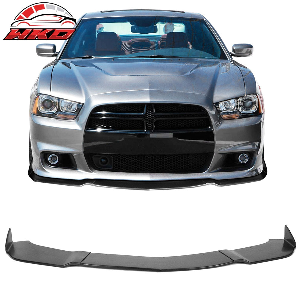Fits 12-14 Dodge Charger SRT8 IKON Style 3PCS Front Bumper Lip Spoiler Kit PU