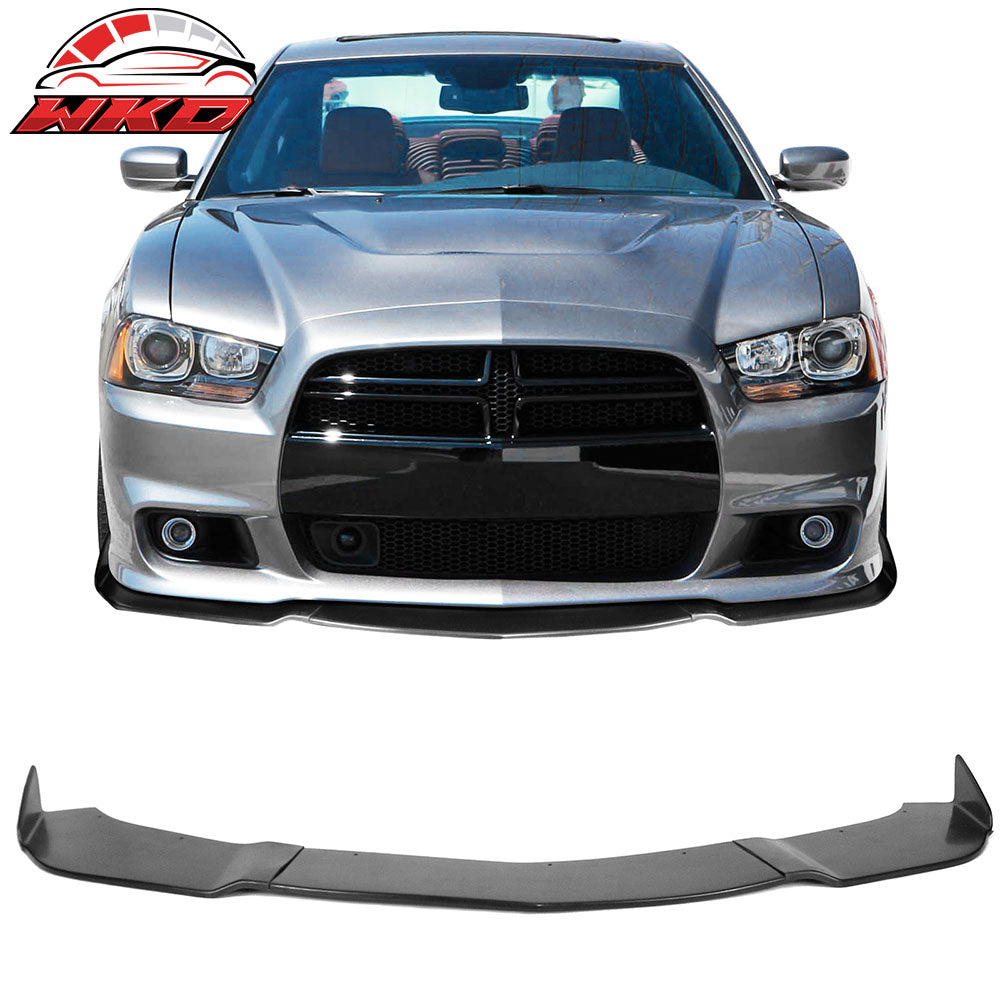 Fits 12-14 Dodge Charger SRT8 IKON Style 3PCS Front Bumper Lip Spoiler Kit PU
