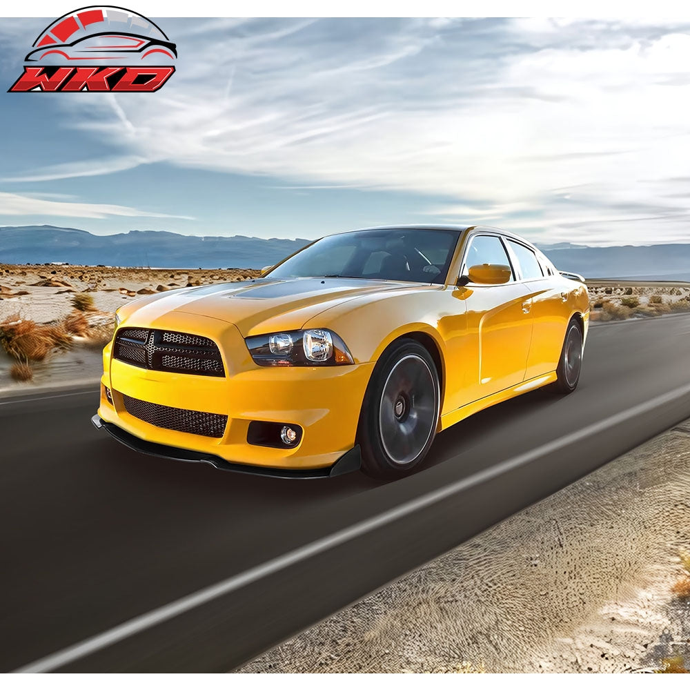 Fits 12-14 Dodge Charger SRT8 IKON Style 3PCS Front Bumper Lip Spoiler Kit PU