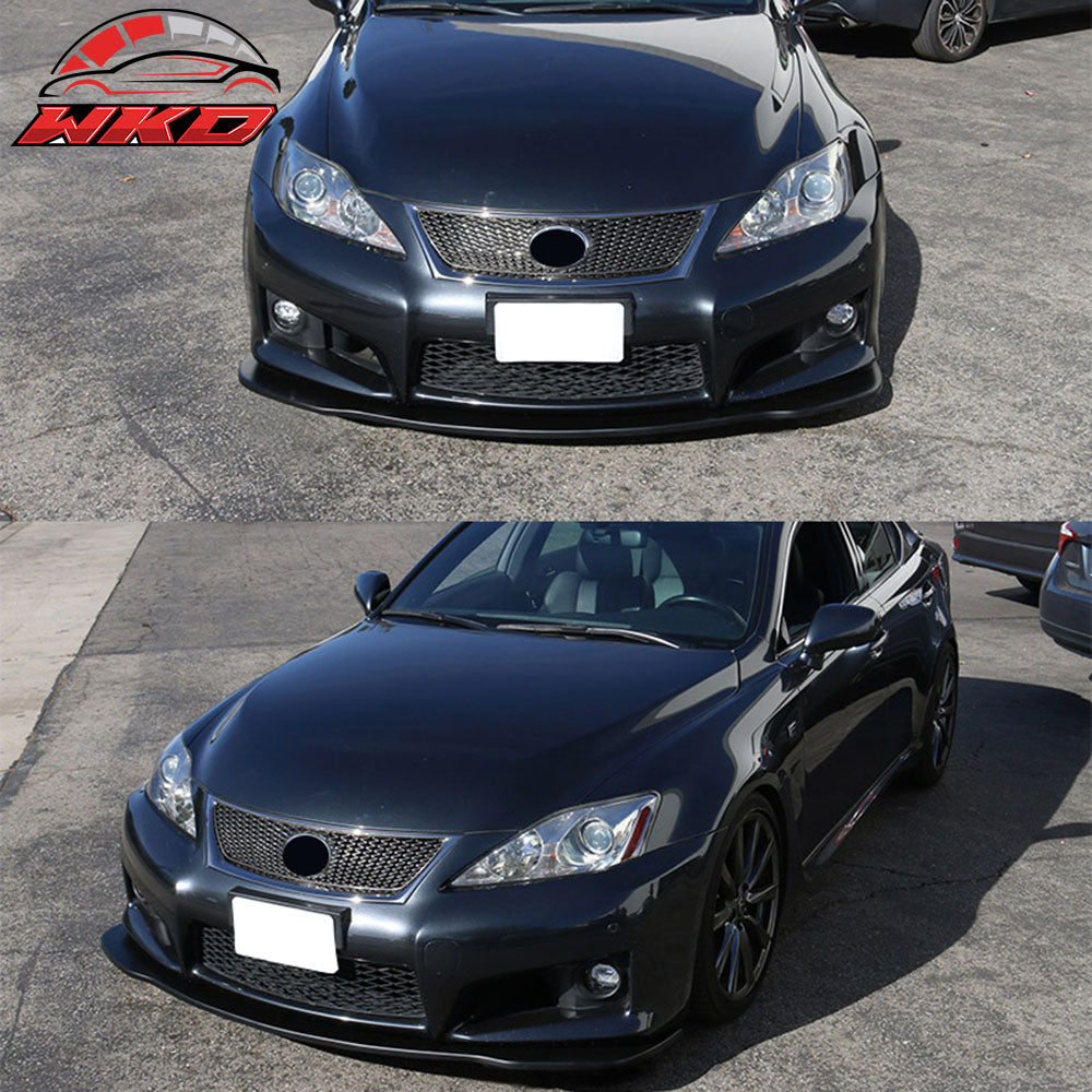 Fits Universal Type 4 Front Bumper Lip Spoiler Valance Guard Unpainted Black PP