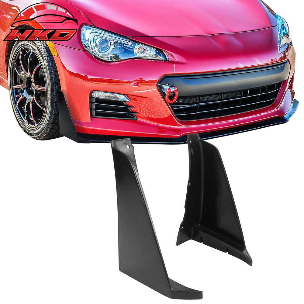 Fits 13-16 Subaru BRZ 2PCS Front Bumper Lip Side Splitters Winglet CS Style PU