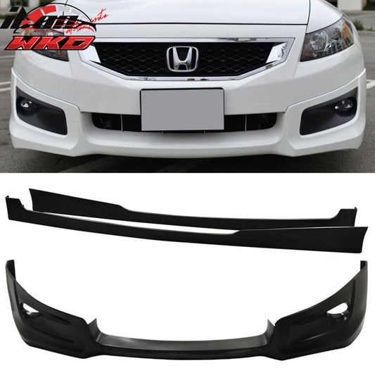 Wholesale 08-12 Accord 2D Coupe HFP PU Front Bumper Lip Spoiler+Side Skirts Vents