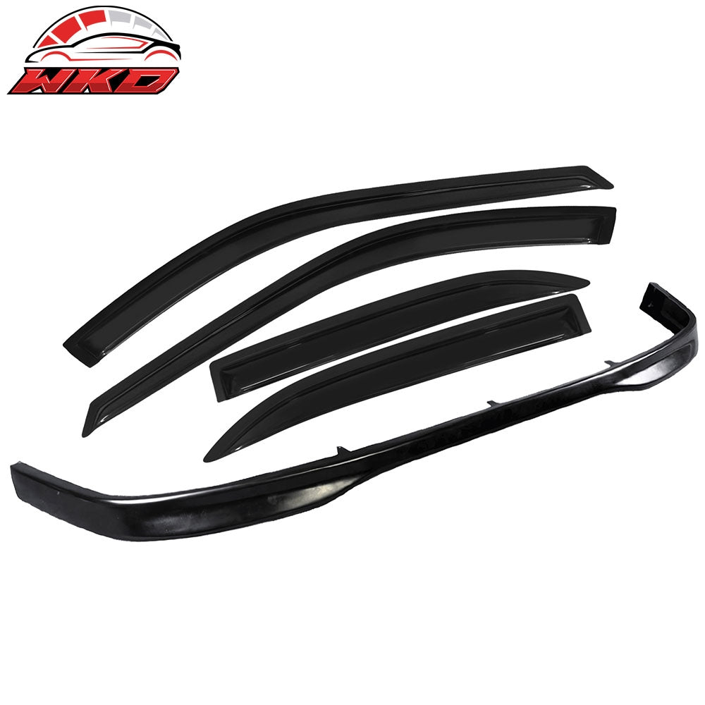 Fits 96-97 Honda Accord 4Dr TR Style Front Bumper Lip + Sun Window Visor