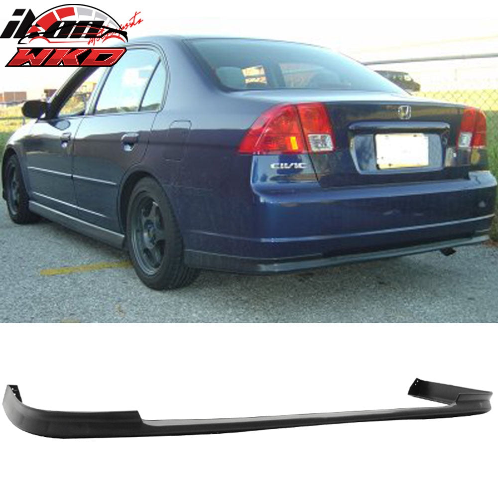 Fits 01-03 Honda Civic 4DR TR Style Front Bumper Lip Spoiler + Rear Diffuser Kit