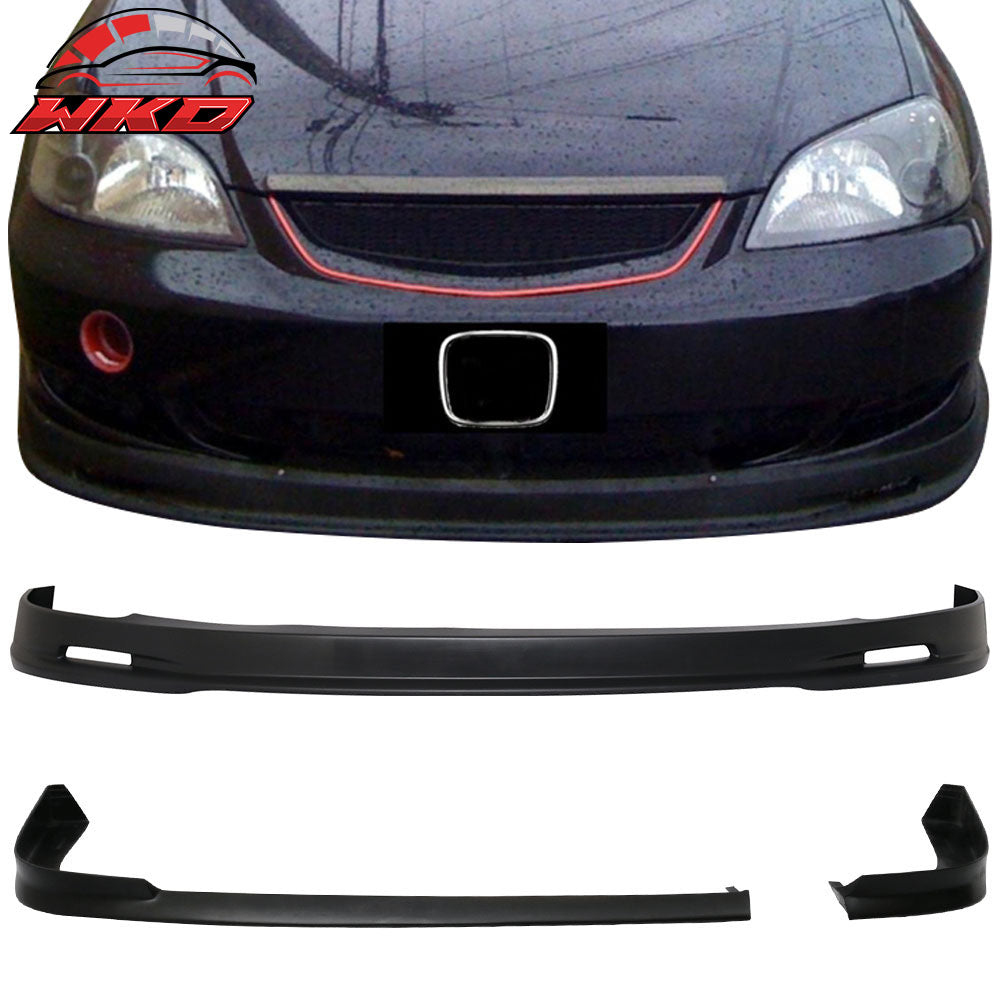 Fits 01-03 Honda Civic EM2 2DR Mugen Style Front + NEW TR Style Rear Bumper Lip