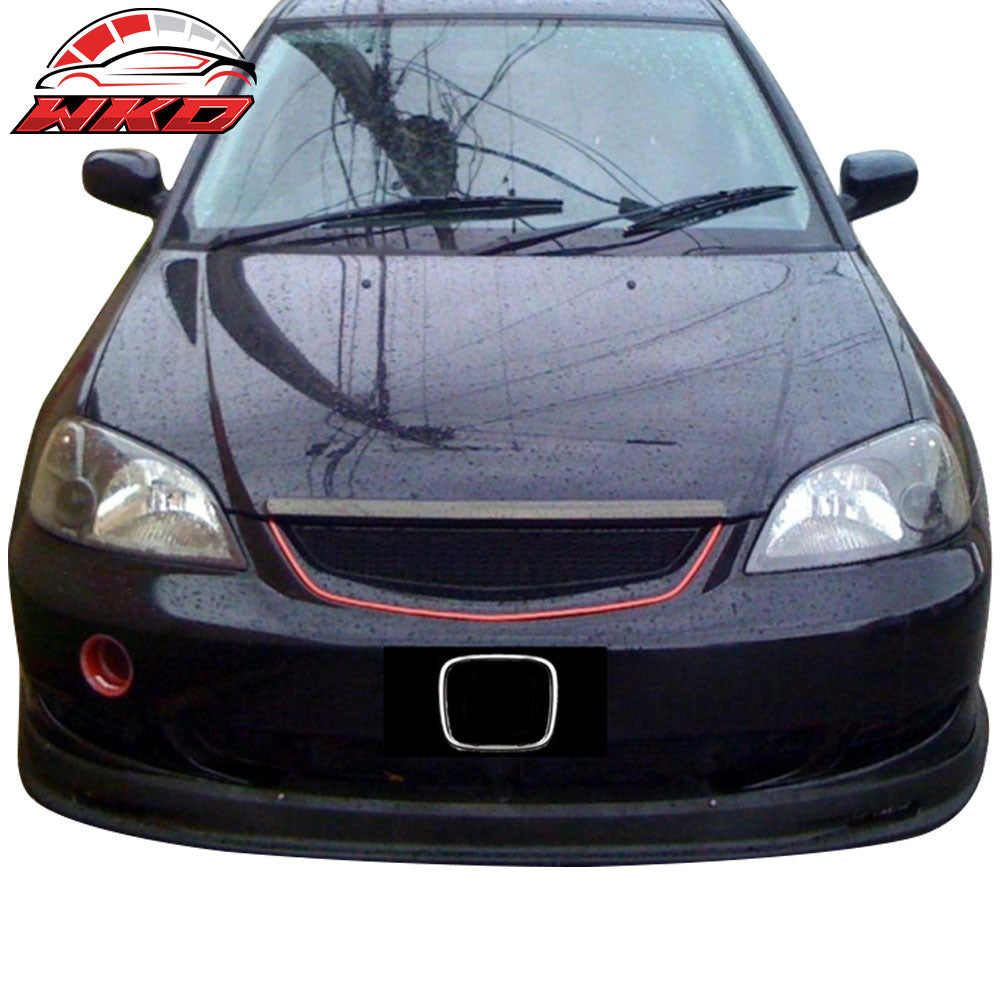 Fits 01-03 Honda Civic EM2 2DR Mugen Style Front + NEW TR Style Rear Bumper Lip