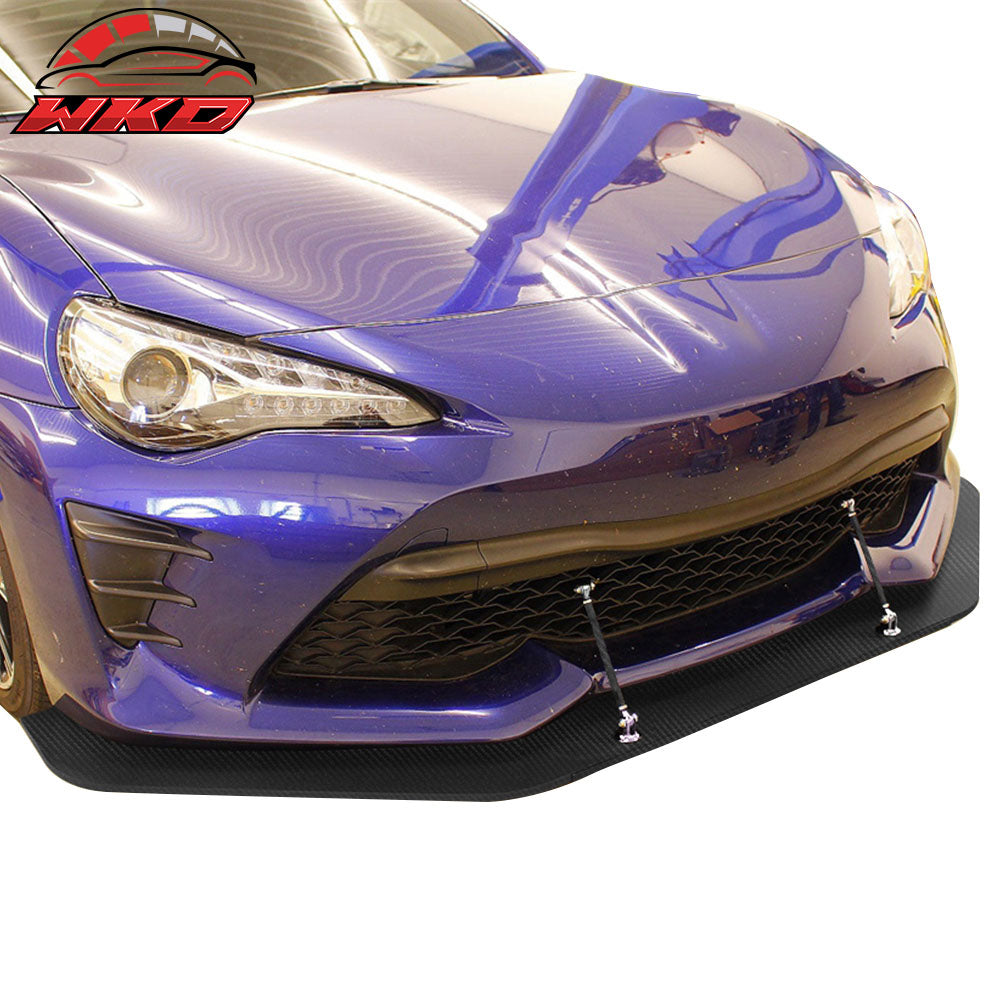 Fits 13-20 Scion FR-S Toyota 86 Front Bumper Lip + Strut Rod Carbon Fiber Print