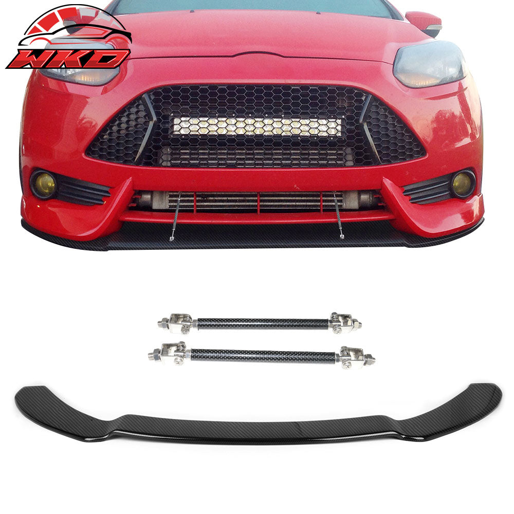 Fits 13-14 Ford Focus ST Front Bumper Splitter Lip & Hardware Carbon Fiber Print